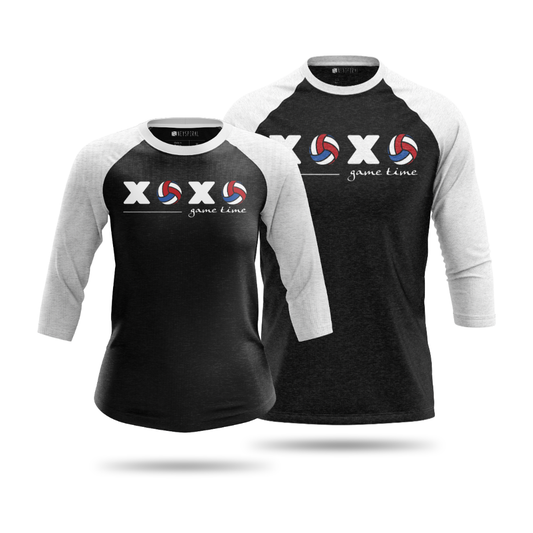 Volleyball XOXO Game Time Unisex 3/4 Sleeve Shirt
