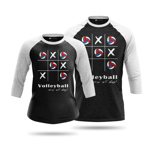 Volleyball Wins All Day Unisex 3/4 Sleeve Shirt