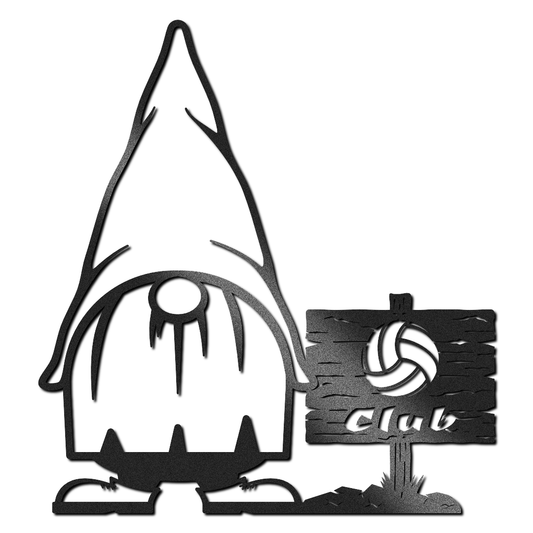 Volleyball - Gnome with a Wood Club Sign
