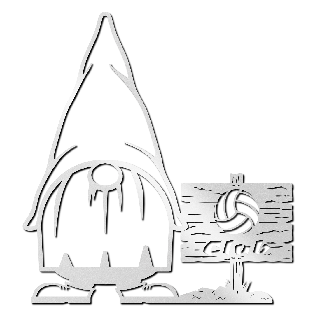 Volleyball - Gnome with a Wood Club Sign