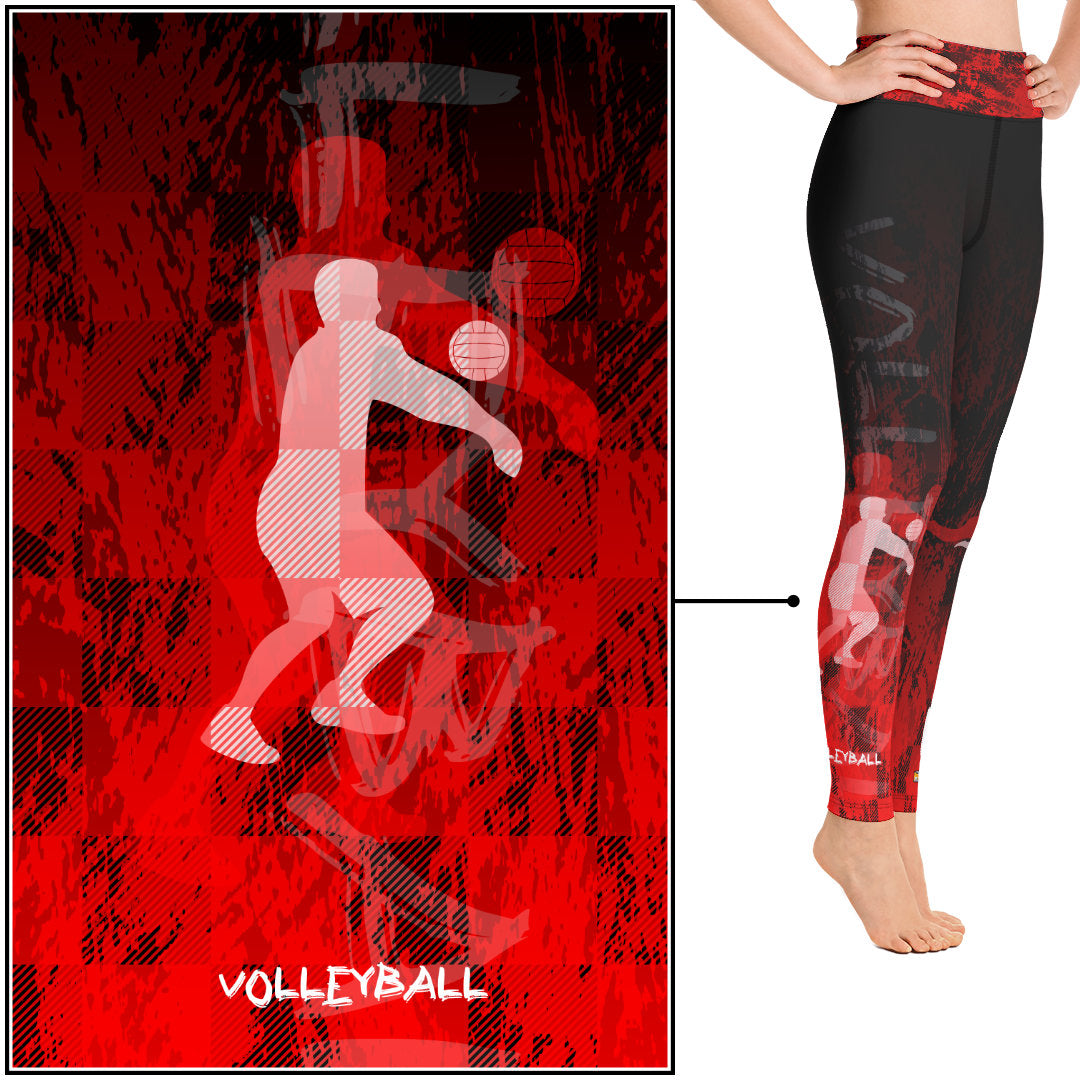 Volleyball Boy - Grunge Red Leggings