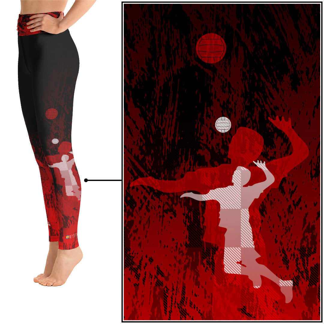 Volleyball Boy - Grunge Red Leggings