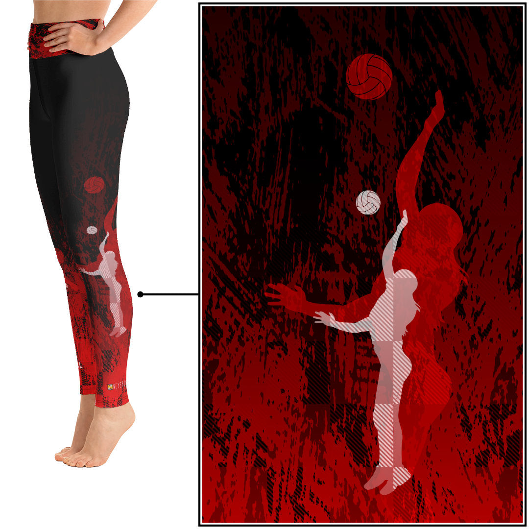 Volleyball Girl - Grunge Red Leggings