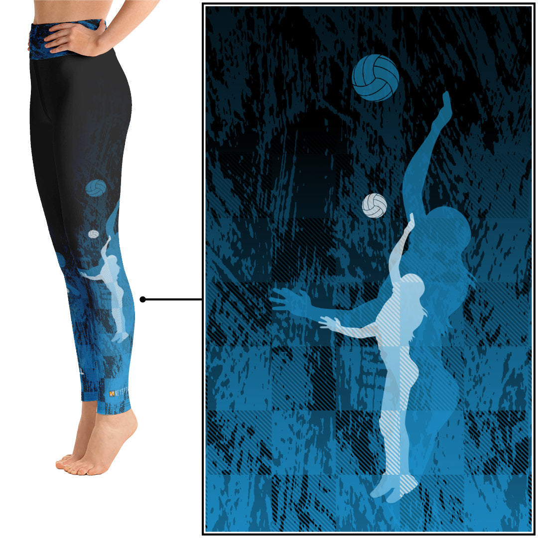 Volleyball Girl - Grunge Blue Leggings