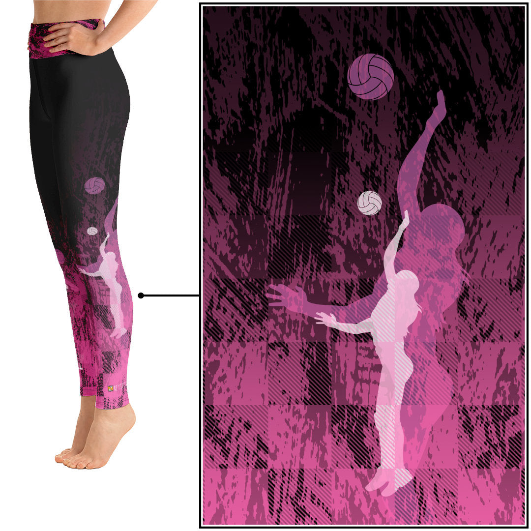 Volleyball Girl - Grunge Pink Leggings