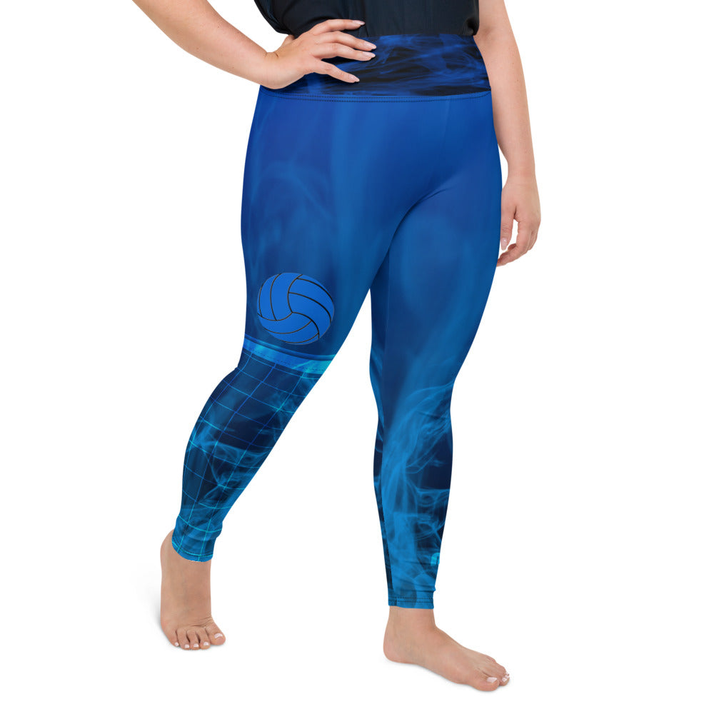 Volleyball Blue Smoke - Mom Plus Size Leggings