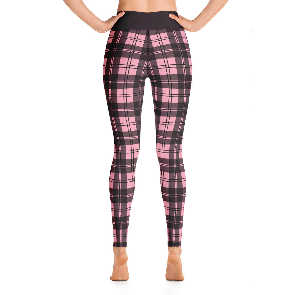 Pink Tartan Yoga Leggings
