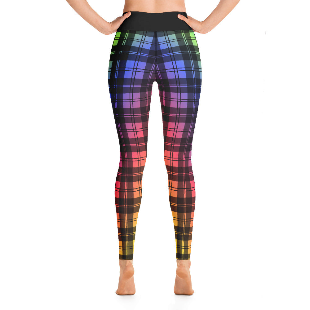 Rainbow Tartan Yoga Leggings