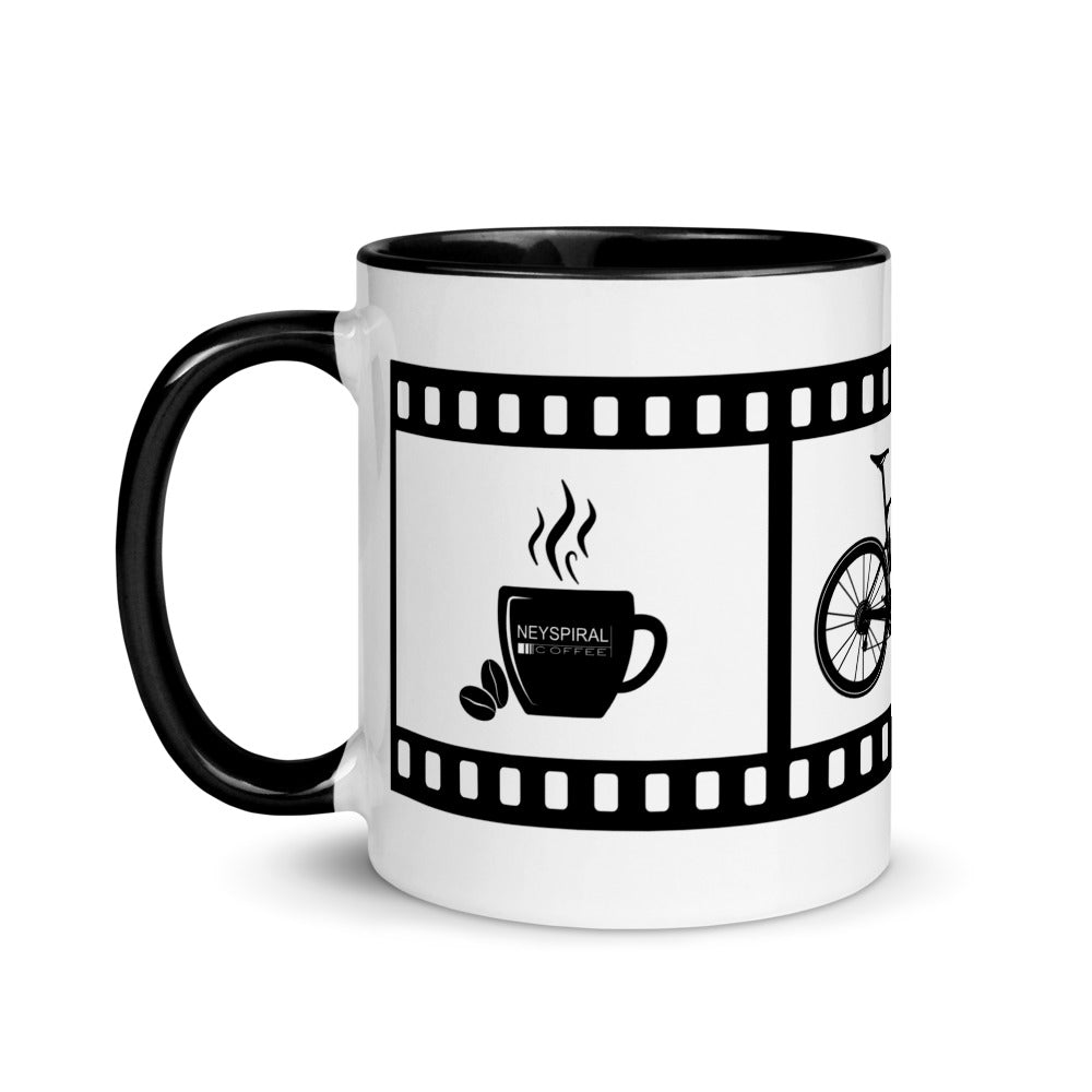 "Coffee, Road Bike & Beer" Black Mug