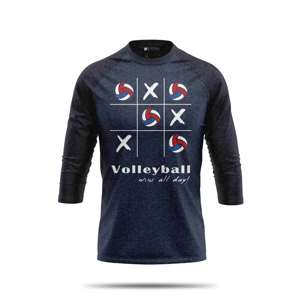 Volleyball Wins All Day Unisex 3/4 Sleeve Shirt