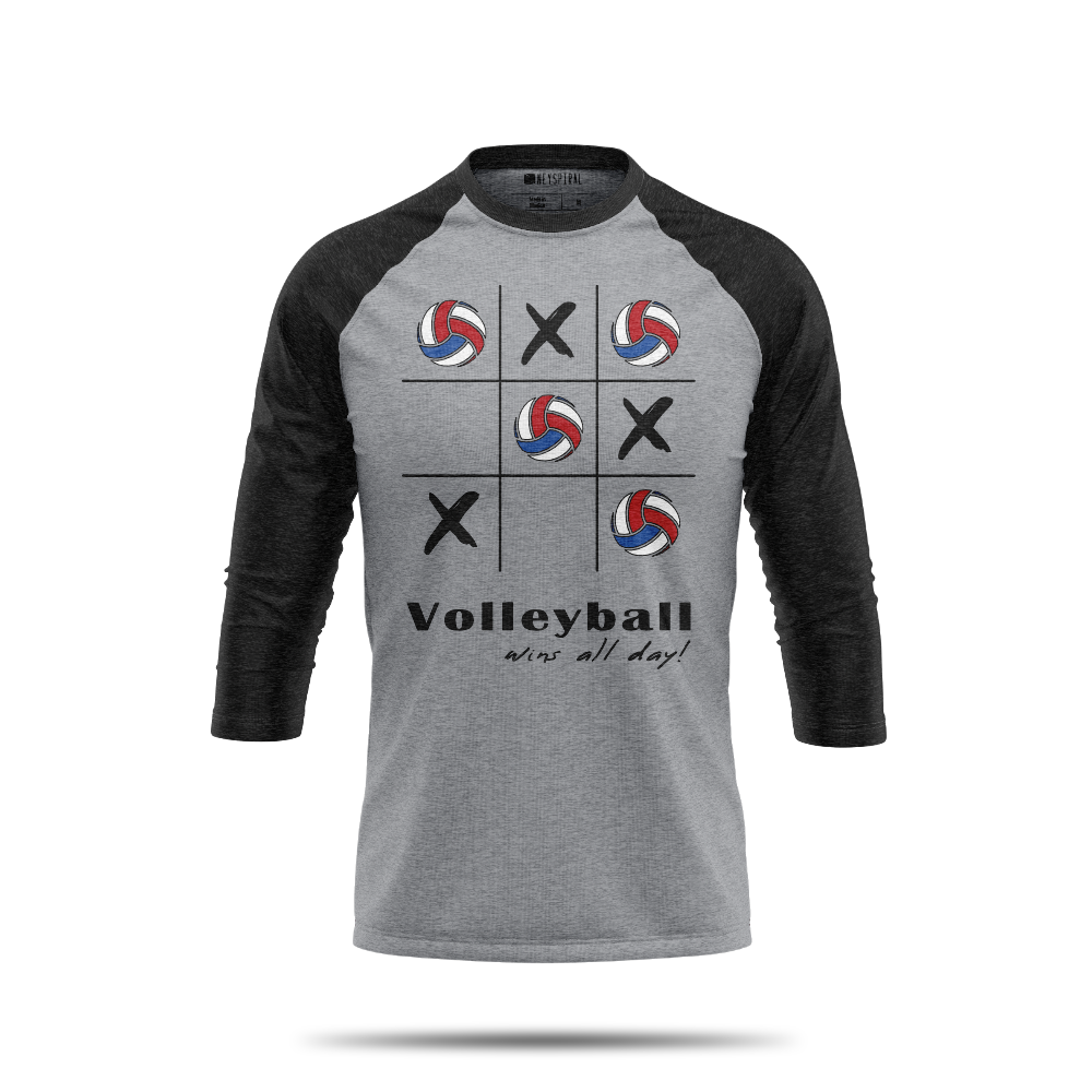 Volleyball Wins All Day Unisex 3/4 Sleeve Shirt