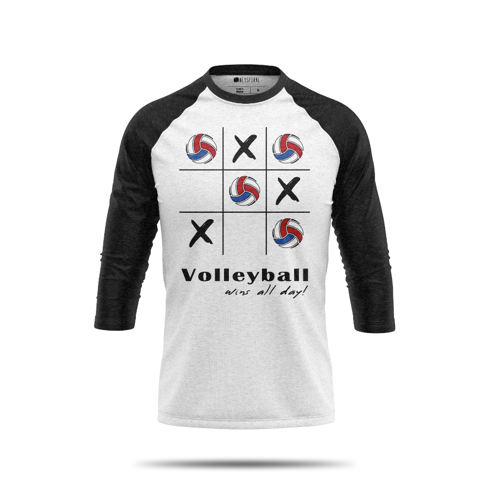 Volleyball Wins All Day Unisex 3/4 Sleeve Shirt