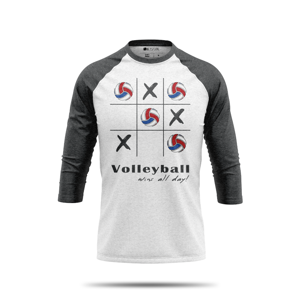 Volleyball Wins All Day Unisex 3/4 Sleeve Shirt