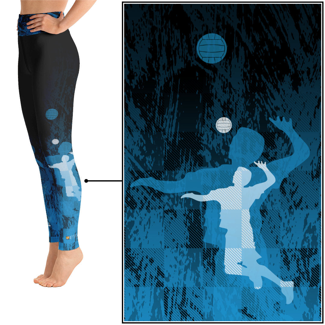 Volleyball Boy - Grunge Blue Leggings