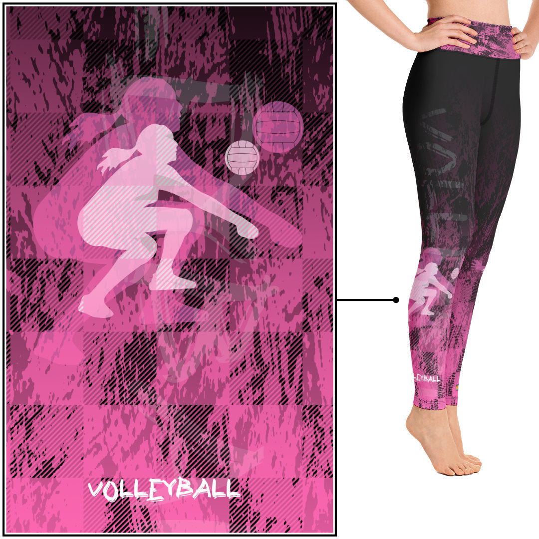 Volleyball Girl - Grunge Pink Leggings