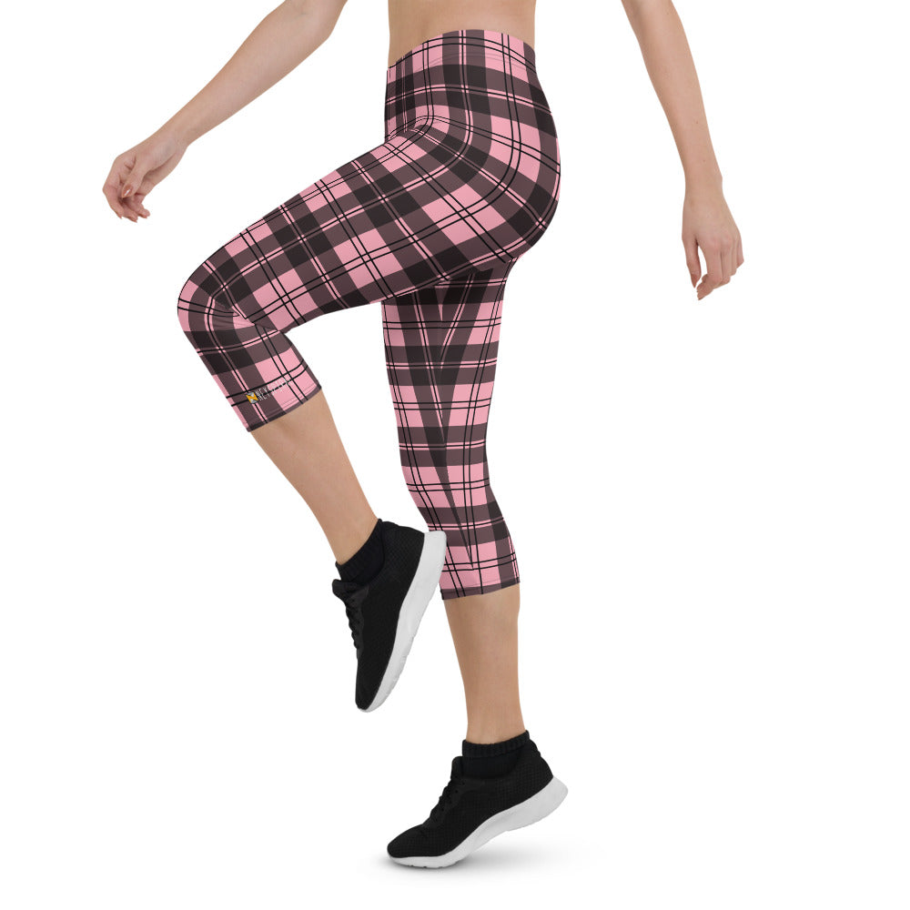 Pink Tartan Capri Leggings