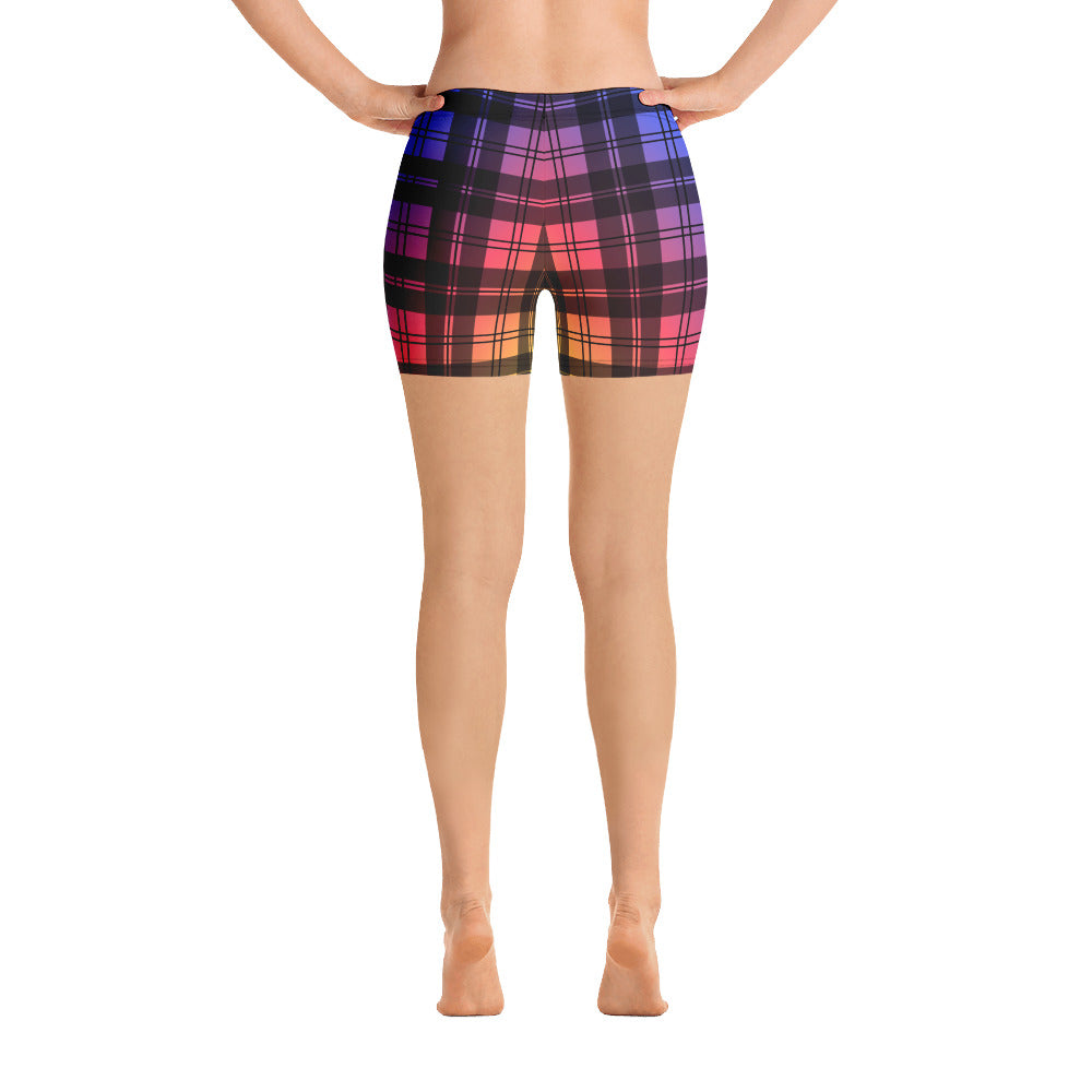 Rainbow Tartan Shorts Leggings