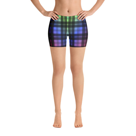 Rainbow Tartan Shorts Leggings