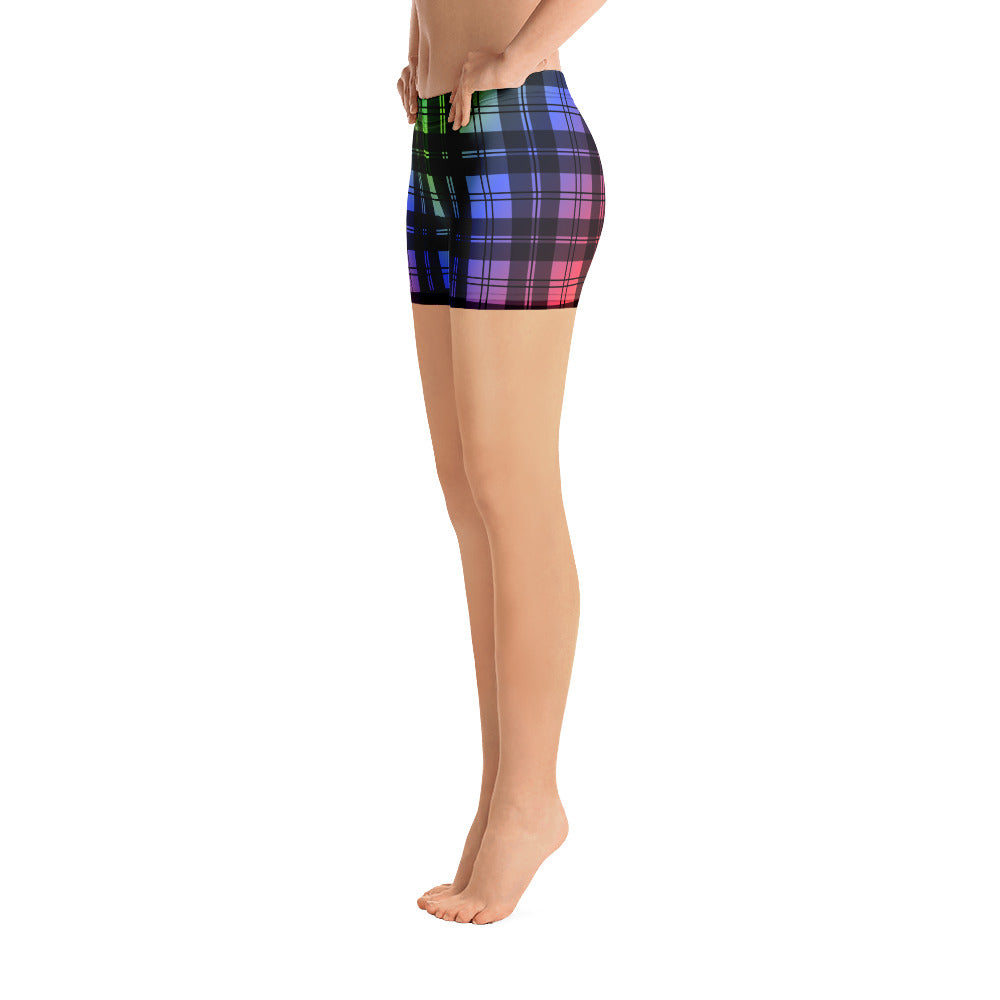 Rainbow Tartan Shorts Leggings