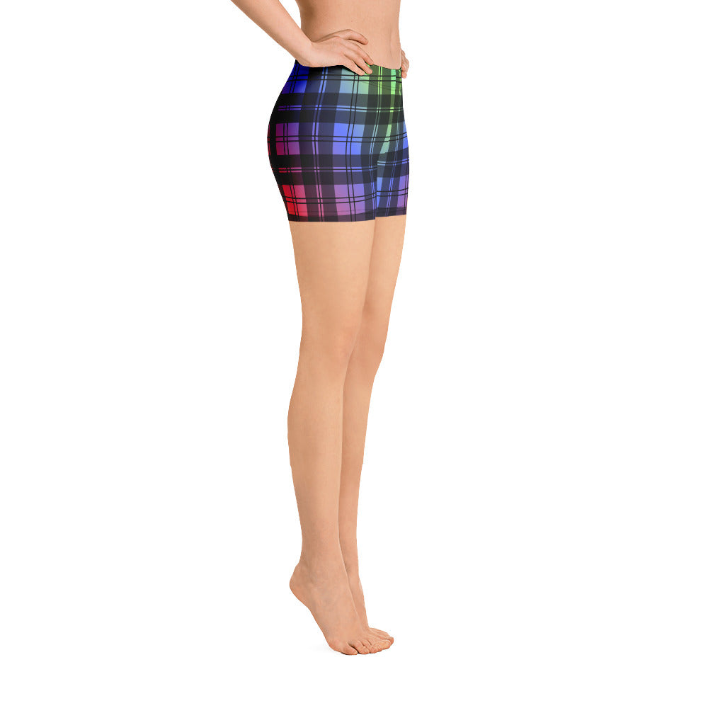 Rainbow Tartan Shorts Leggings