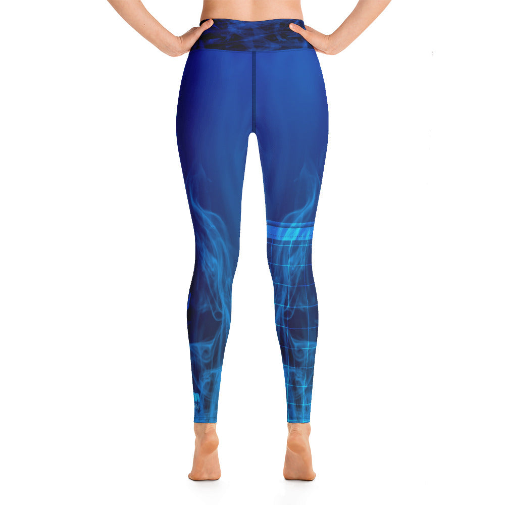 Volleyball Blue Smoke - Mom Leggings